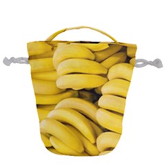 Bananas, Macro, Fruits, Ripe Bananas Drawstring Bucket Bag by kyorashop23