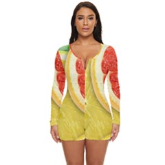 Fruit, Lemon Long Sleeve Boyleg Swimsuit by kyorashop23