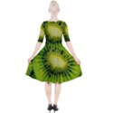 Kiwi Fruits, Close-up, Exotic Fruit Quarter Sleeve A-Line Dress With Pockets View2