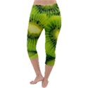 Kiwi Fruits, Close-up, Exotic Fruit Lightweight Velour Capri Yoga Leggings View4