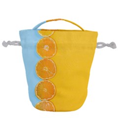 Orange, Slices, Fruit, Citrus Drawstring Bucket Bag by kyorashop23