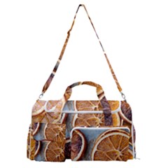 Orange, Slices, Fruits, Citrus Sports Gym Duffle Bag With Shoe Compartment by kyorashop23