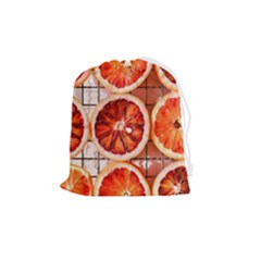Orange, Fruit, Citrus Drawstring Pouch (medium) by kyorashop23