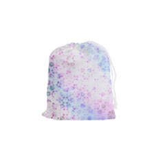 Digital Art Artwork Abstract Pink Purple Drawstring Pouch (small) by Dutashop