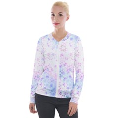 Digital Art Artwork Abstract Pink Purple Velvet Zip Up Jacket by Dutashop