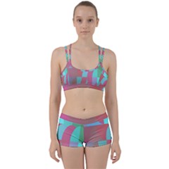 Geometric Ocean Purple Blue Pink Perfect Fit Gym Set by ConteMonfrey