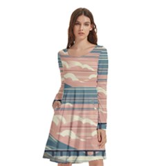 Artwork Painting Sculpture Nature Long Sleeve Knee Length Skater Dress With Pockets by Salmanaz77