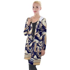 Thinker Sculpture Design Geometric Hooded Pocket Cardigan by Salmanaz77
