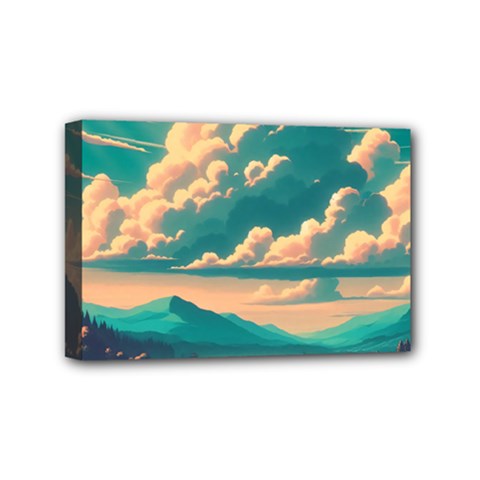 Mountains Countryside Agriculture Mini Canvas 6  X 4  (stretched) by Salmanaz77