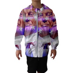 Donald Trump Flag Kids  Hooded Windbreaker by vintagetrump