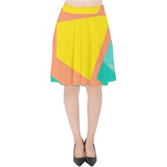 Geometric Design 02 Velvet High Waist Skirt by myclothy