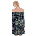 Pattern Flowers Plants Leaves Off Shoulder Skater Dress View2
