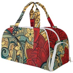 Pattern Shape Colorful Flower Leaves Burner Gym Duffel Bag by Posterlux