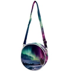 Northern Lights Aurora Night Nature Crossbody Circle Bag by Posterlux
