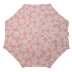 Lace White Ornamental Textile Straight Umbrellas by Paksenen