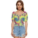 Fractal Spiral Abstract Background Vortex Yellow Button up blouse View1