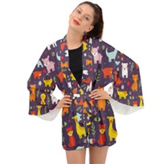 Pet Animal 01 Long Sleeve Kimono by myclothy