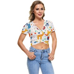 Pet Animal 03 Short Sleeve Foldover T-shirt by myclothy