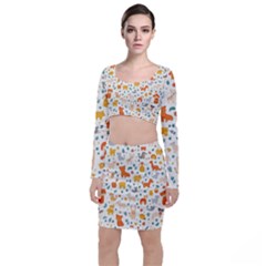 Pet Animal 04 Long Sleeve Crop Top & Bodycon Skirt Set by myclothy