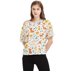 Pet Animal 04 One Shoulder Cut Out T-shirt by myclothy