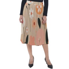 Minimalist Pattern With Simple Lines,flower And Shapes, Creating A Clean And Modern Classic Velour Midi Skirt  by myclothy