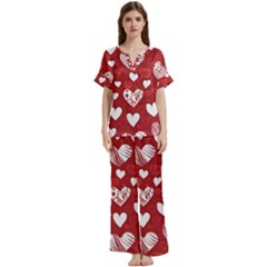 Valentine Short Sleeve Long Pants Satin Pajamas Set by pollyparadiseartshop