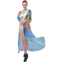 Smokescreen Maxi Chiffon Beach Wrap by pollyparadiseartshop
