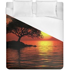 Sunset Nature Sea Dusk Landscape Duvet Cover (california King Size) by Salmanaz77