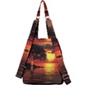 Sunset Nature Sea Dusk Landscape Center Zip Backpack View2