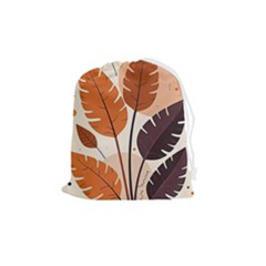 Leaves Boho Monster Nature Drawstring Pouch (medium) by Salmanaz77