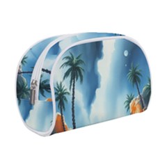 Delicate Watercolor Painting Surreal Oasis Scene With Intense Dramatic Lighting Make Up Case (small) by pollyparadiseartshop