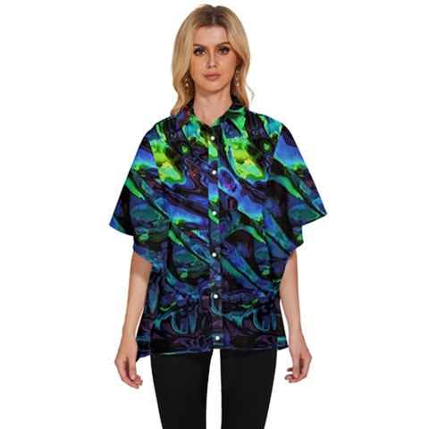 Sci-fi Scenester Women s Batwing Button Up Shirt by MRNStudios