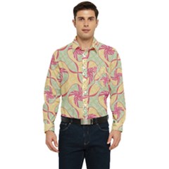 Abstract Pattern Design Scrapbooking Men s Long Sleeve Pocket Shirt  by Paksenen