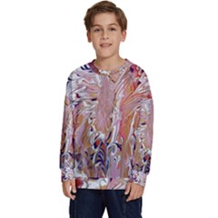 Pour Flames Kids  Crewneck Sweatshirt by kaleidomarblingart