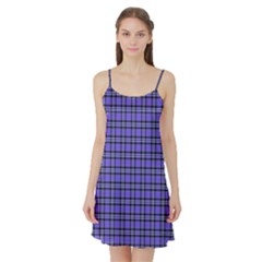 Blue Tartan Plaid 1 Satin Night Slip by dressshop