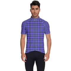 Blue Tartan Plaid 1 Men s Short Sleeve Cycling Jersey by dressshop