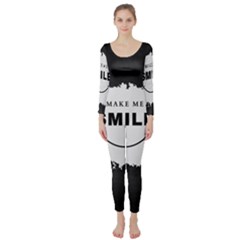 Black And White Simple Make Me Smile T Shirt 20250203 014057 0000 Long Sleeve Catsuit by Cowcow2005