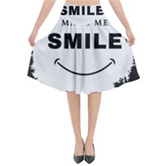 Black And White Simple Make Me Smile T Shirt 20250203 014057 0000 Flared Midi Skirt by Cowcow2005