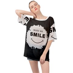 Black And White Simple Make Me Smile T Shirt 20250203 014057 0000 Oversized Chiffon Top by Cowcow2005