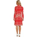 Crimson Current Long Sleeve Shirt Collar A-Line Dress View4