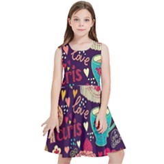 Collage Worx Black Collage Cupcake Eifel Tower Fireworks Paris Kids  Skater Dress by Grandong