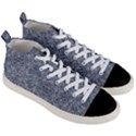 Blue Ornament Complex Mosaic Print Pattern Men s Mid-Top Canvas Sneakers View3