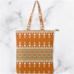 Winter Wonderland Seamless Pattern: Christmas Trees & Snowflakes On Dark Background Double Zip Up Tote Bag by ArtfulThreads