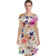 Abstract Floral Background Cap Sleeve Nightdress by kyorashop23