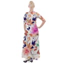 Abstract Floral Background Half Sleeves Maxi Dress View2