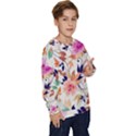 Abstract Floral Background Kids  Crewneck Sweatshirt View3