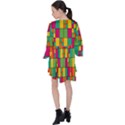 Abstract-background V-Neck Flare Sleeve Mini Dress View2