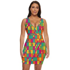 Abstract-background Draped Bodycon Dress by kyorashop23