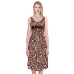 Human Spider Mutant Creatures Motif Random Pattern Midi Sleeveless Dress by dflcprintsclothing