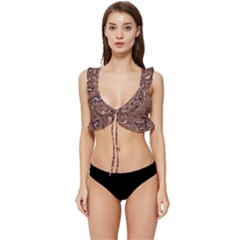 Human Spider Mutant Creatures Motif Random Pattern Low Cut Ruffle Edge Bikini Top by dflcprintsclothing